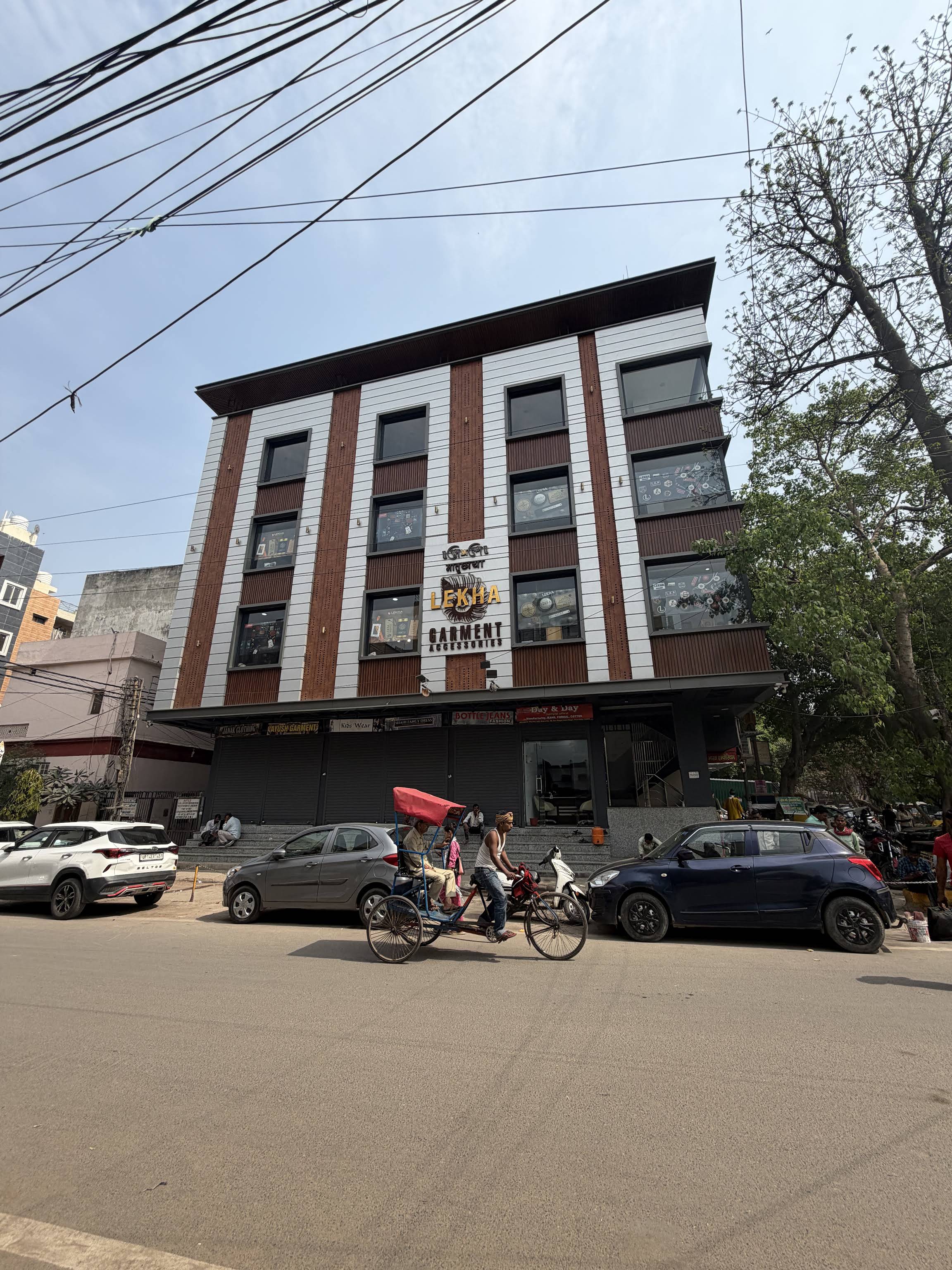 Exterior of the Lekha Garment Accessories office in Karol Bagh, New Delhi